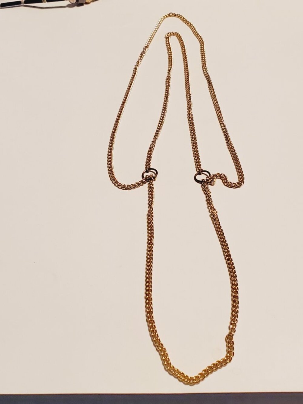 1 Gold double chain necklaces, item # A-2352, . wt. 10 grams. - Picture 3 of 7